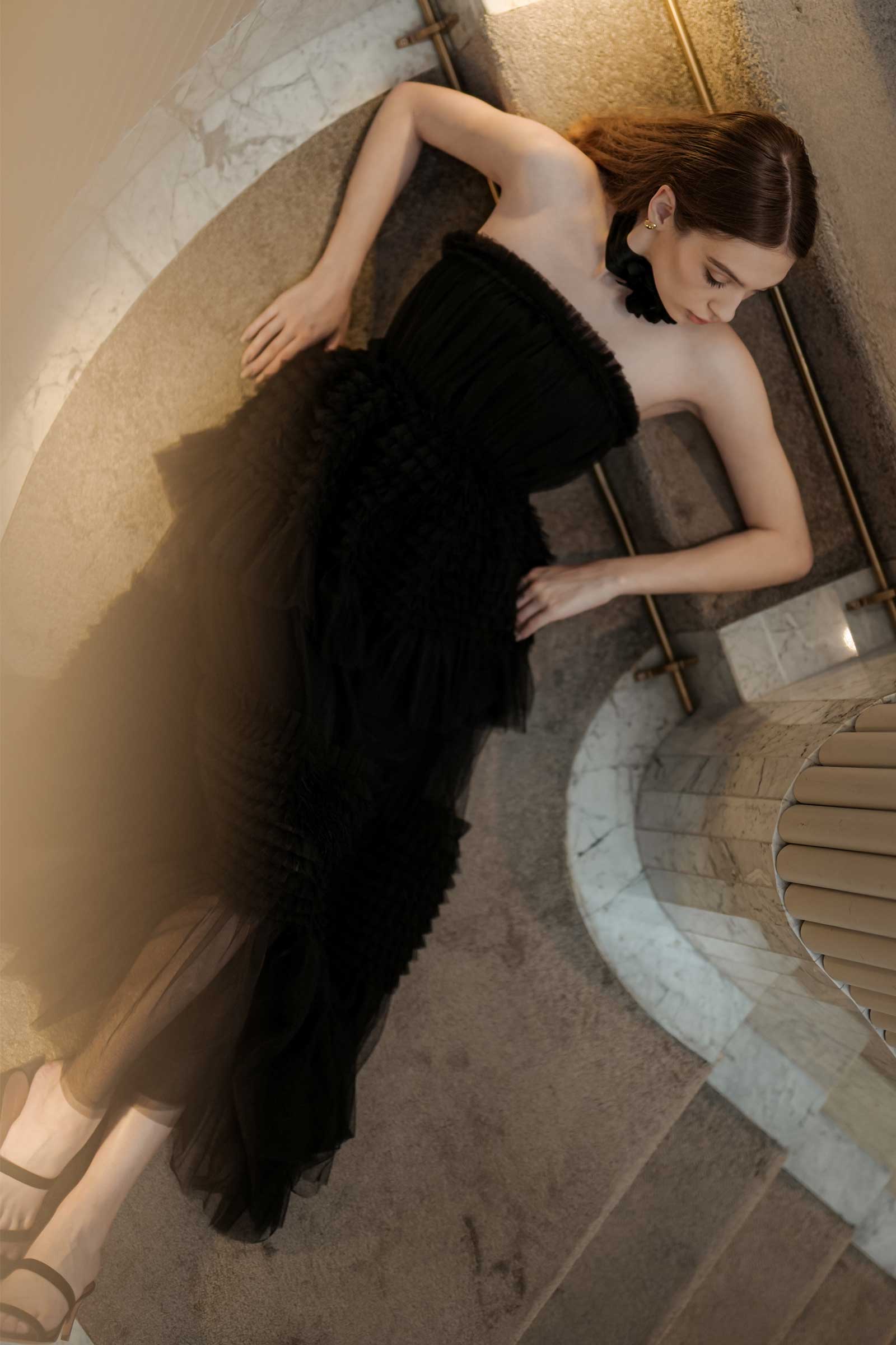 Davernial Tulle Gown (Black)