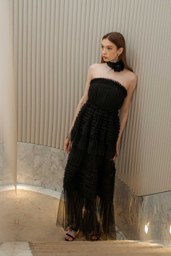 Davernial Tulle Gown (Black)