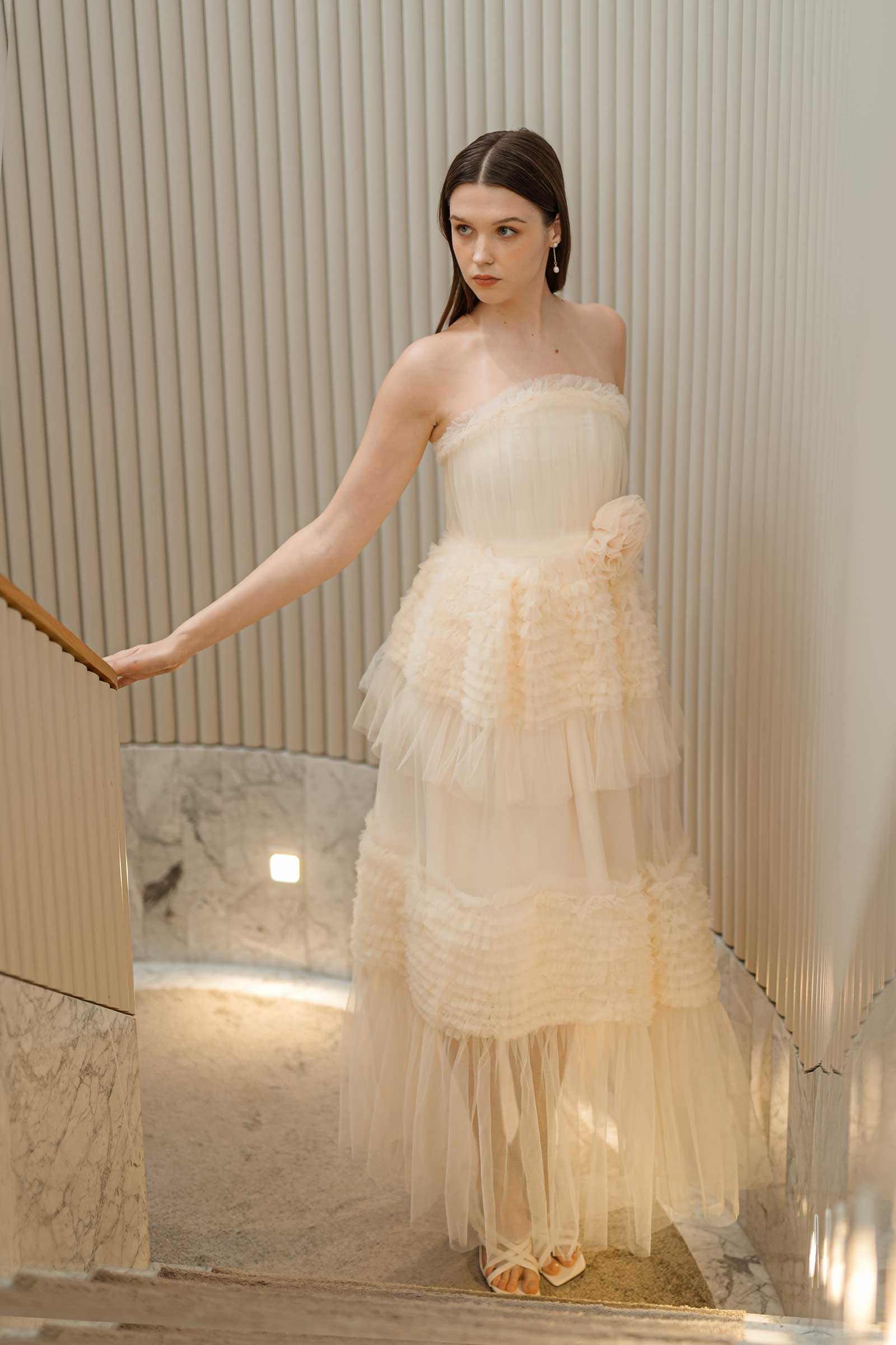 Davernial Tulle Gown (Cream)