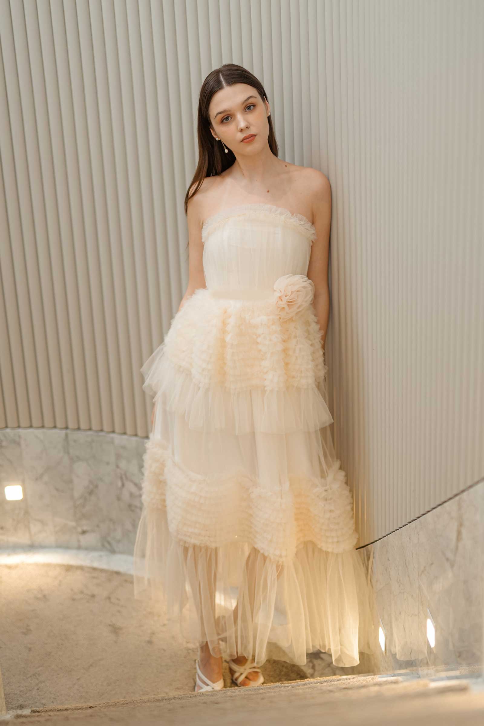 Davernial Tulle Gown (Cream)