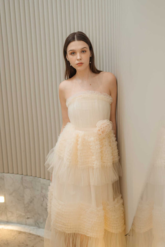 Davernial Tulle Gown (Cream)