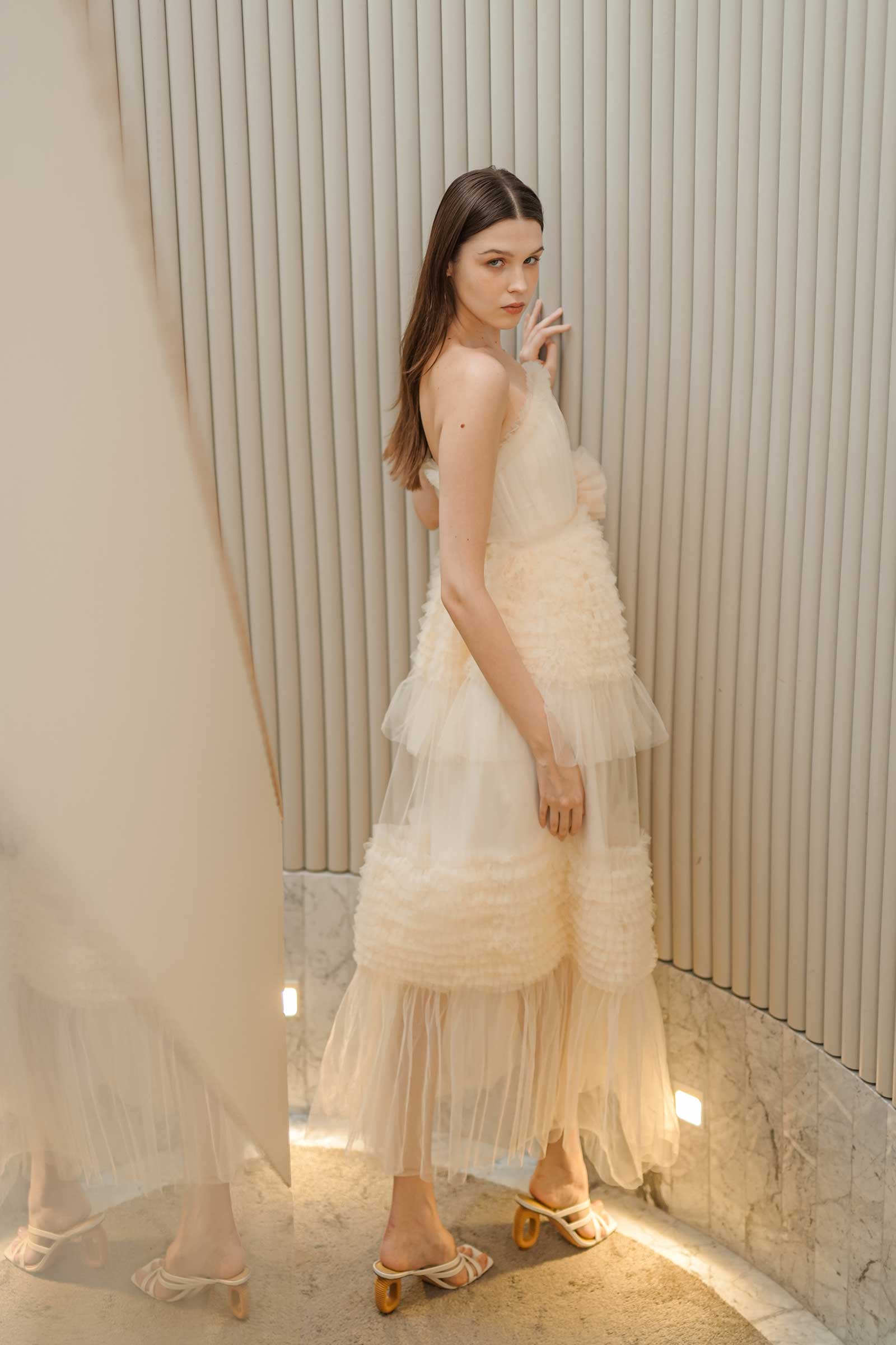 Davernial Tulle Gown (Cream)