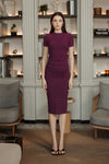 Doreale Ribbed Dress (Deep Purple)