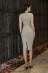 Doreale Ribbed Dress (Sand Grey)