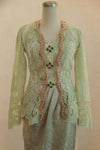 Seroja Kebaya Top Gold Beads (Sage)
