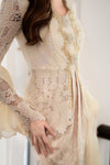 Seroja Kebaya Top Gold Beads (Cream)