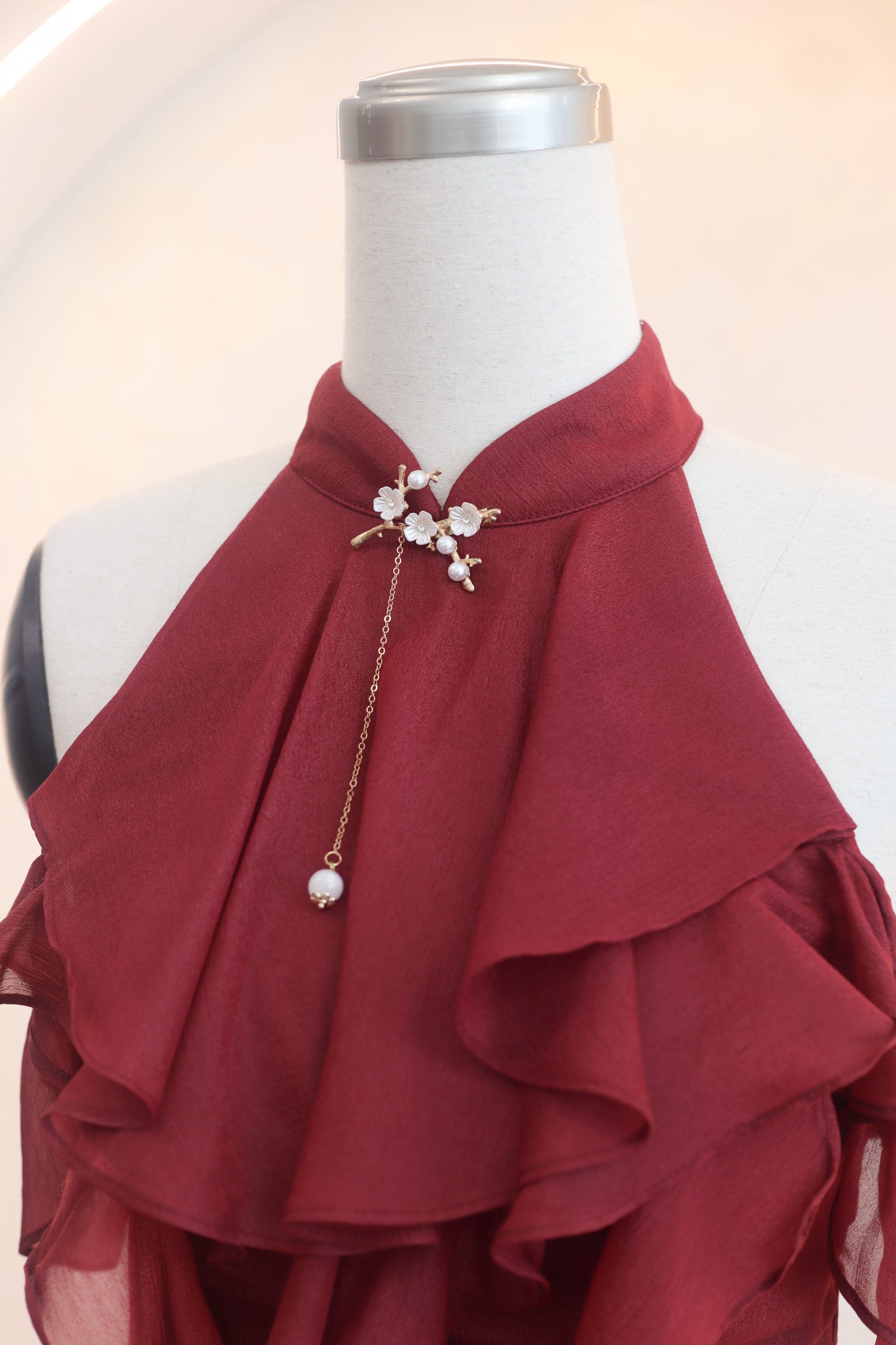 Rozena Qipao Top (Ruby Red)