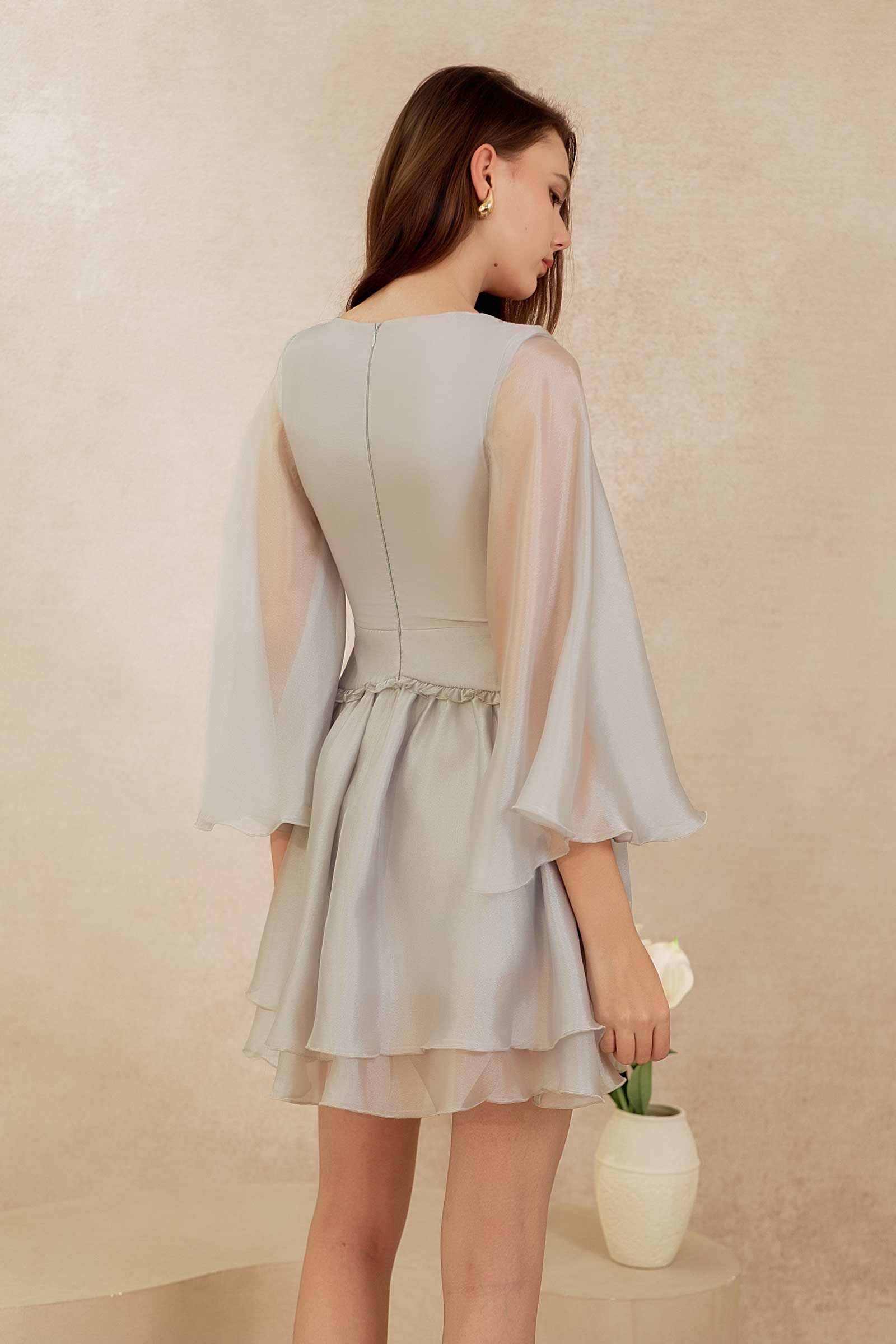 Drealis Padded Dress (Dusty Blue)