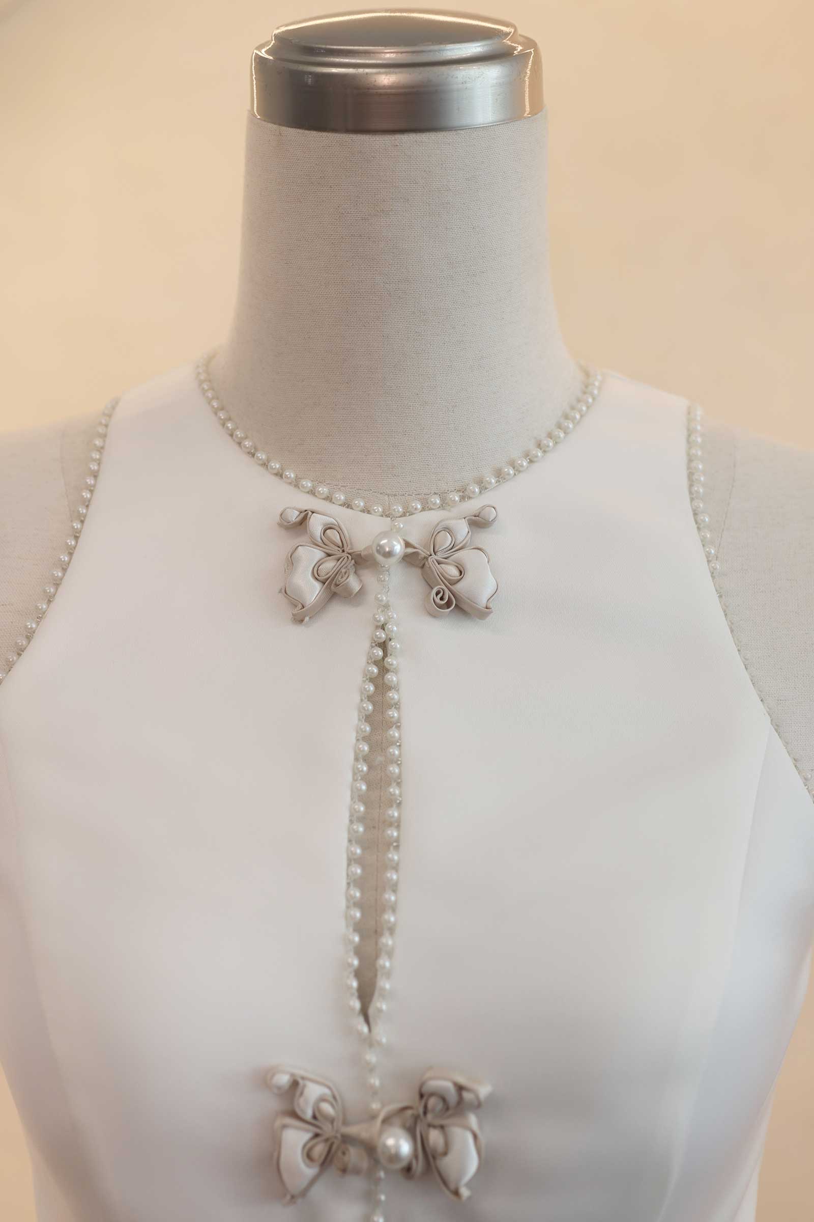 Ivy Qipao Top (White)