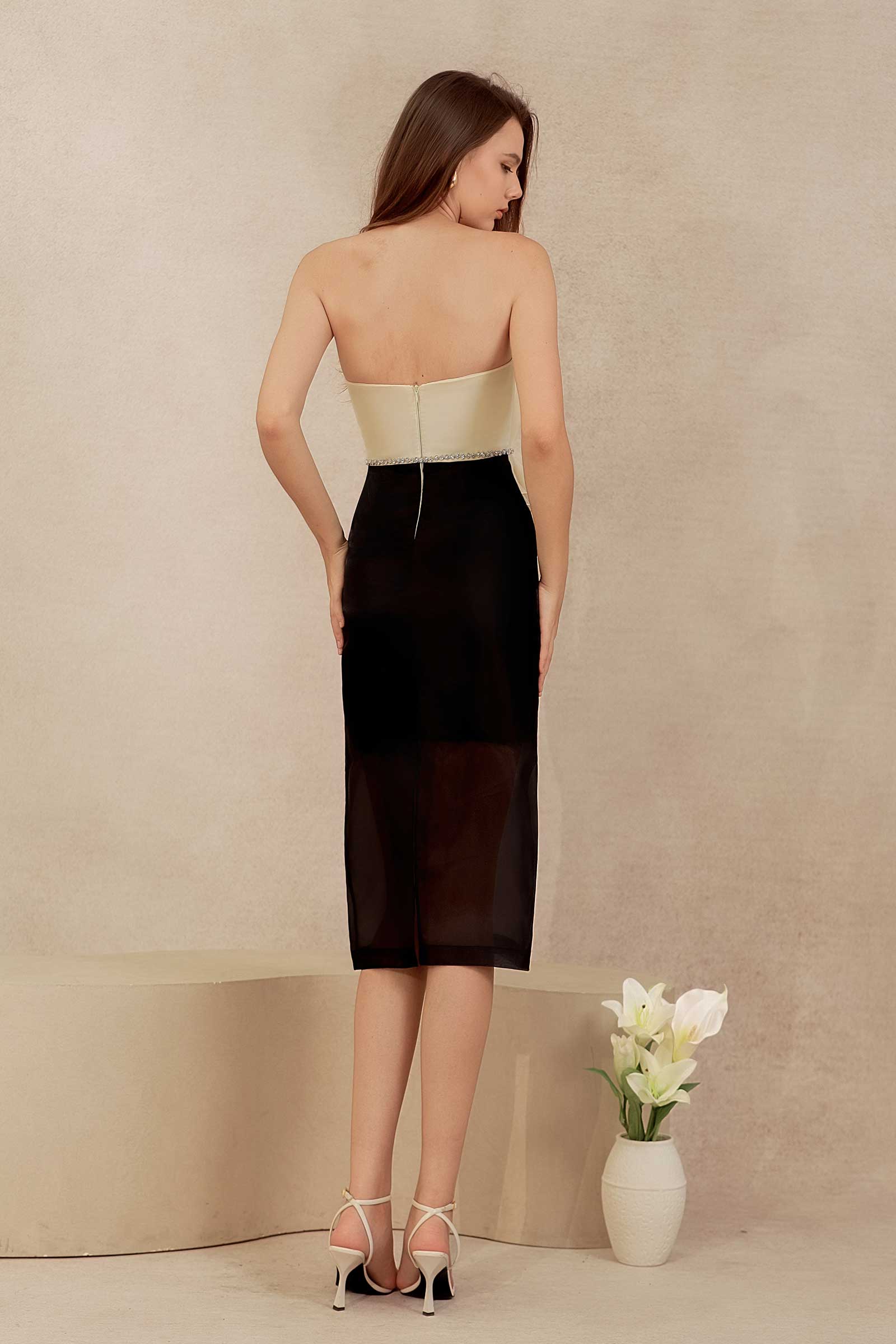 Delancia Padded Dress (Black)