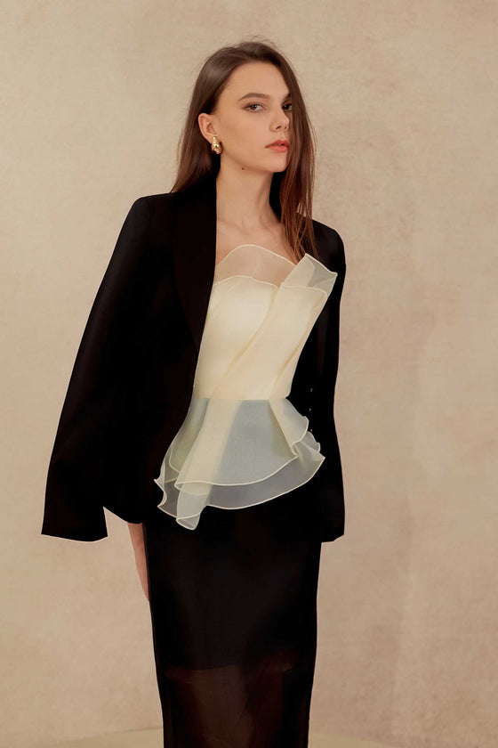 Delancia Padded Dress (Black)