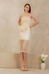 Delancia Padded Dress (Cream)