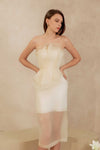 Delancia Padded Dress (Cream)