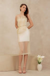 Delancia Padded Dress (Cream)