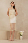 Delancia Padded Dress (Cream)
