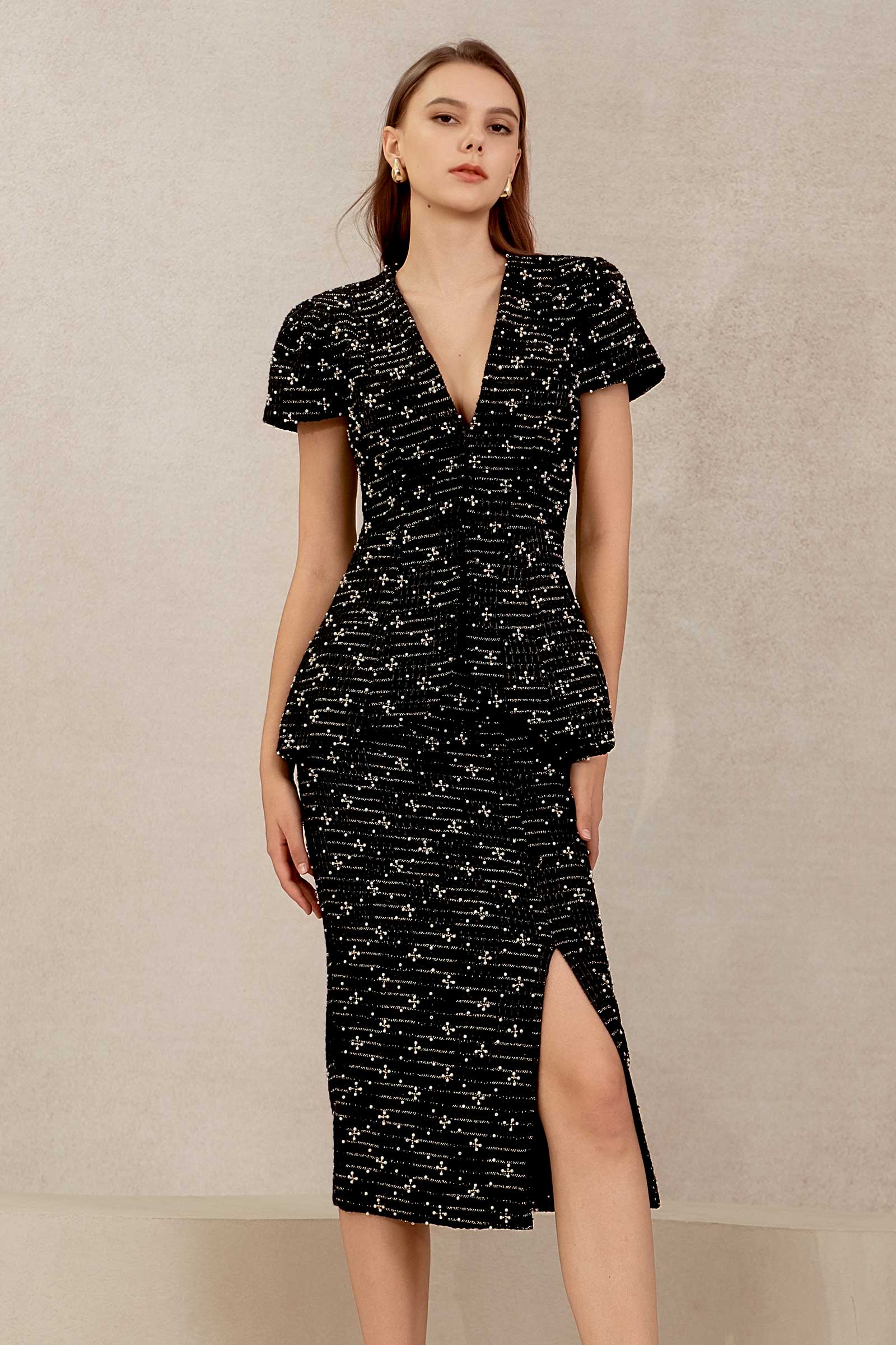 Eclat Tweed Skirt (Black)