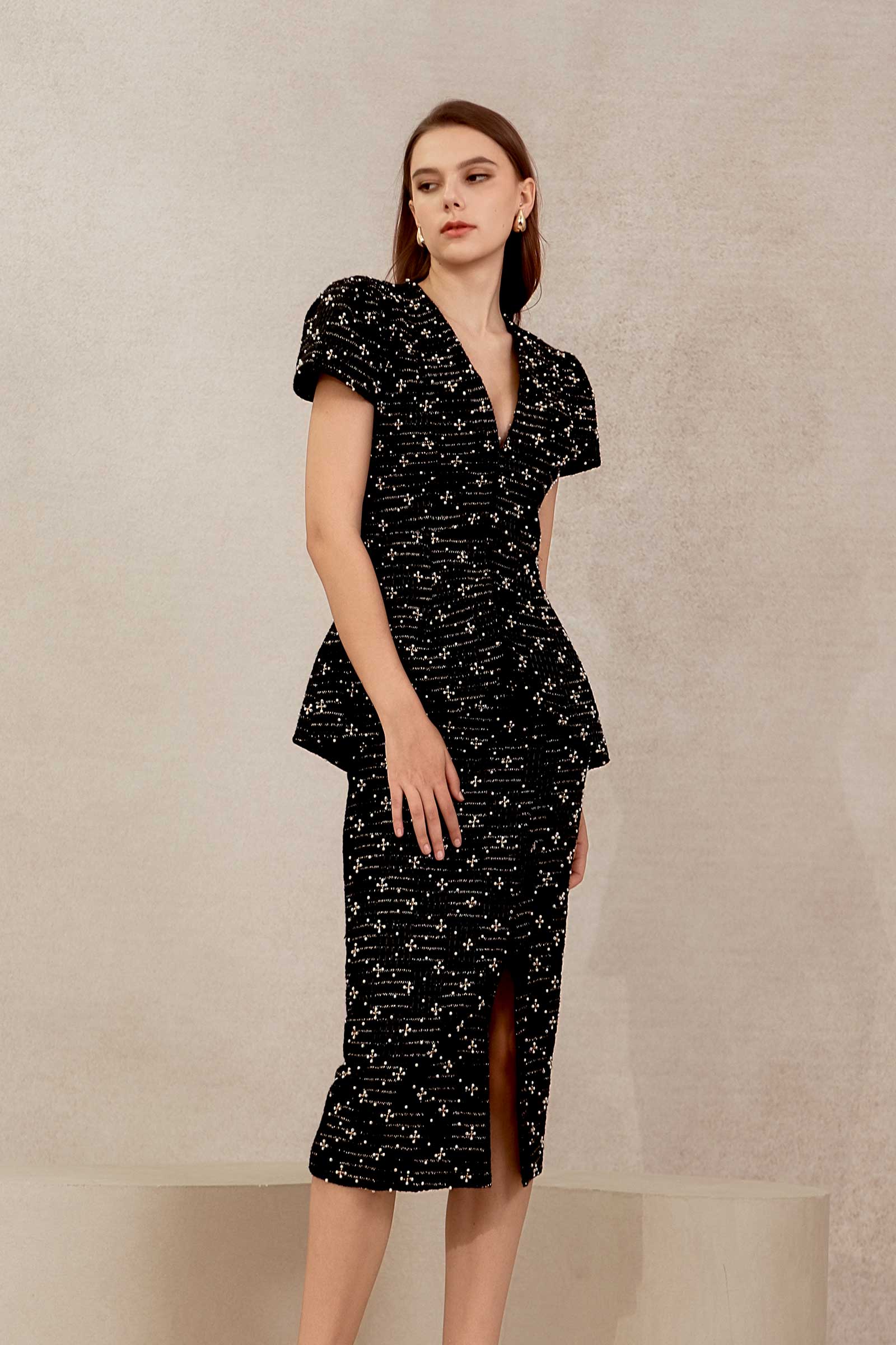 Eclat Tweed Skirt (Black)