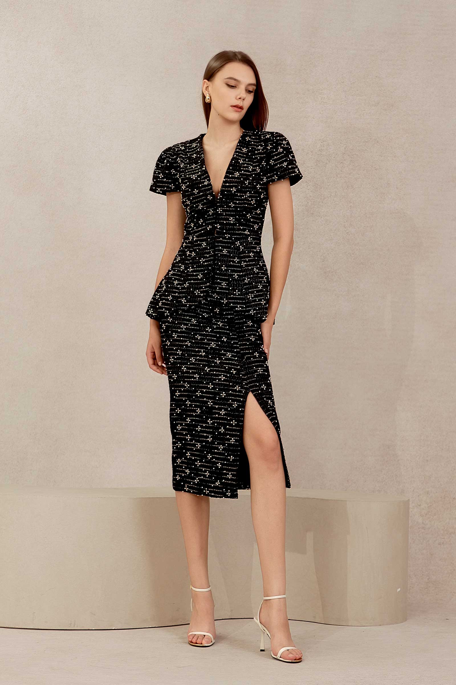 Eclat Tweed Skirt (Black)