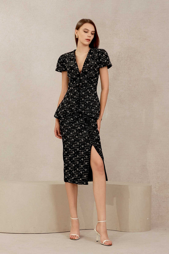 Eclat Tweed Skirt (Black)