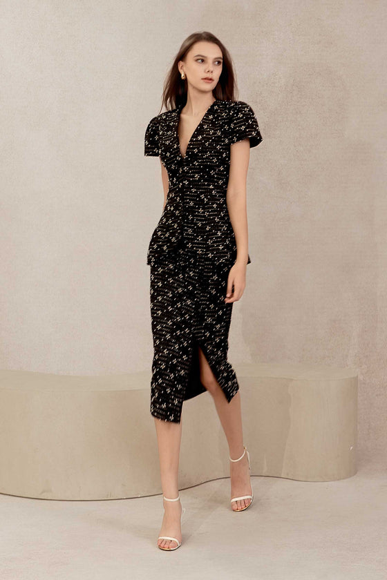 Eclat Tweed Skirt (Black)