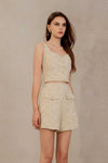 Eclat Tweed Shorts (Cream)
