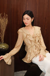 Devoria Ruffle Cardi (Mocha)