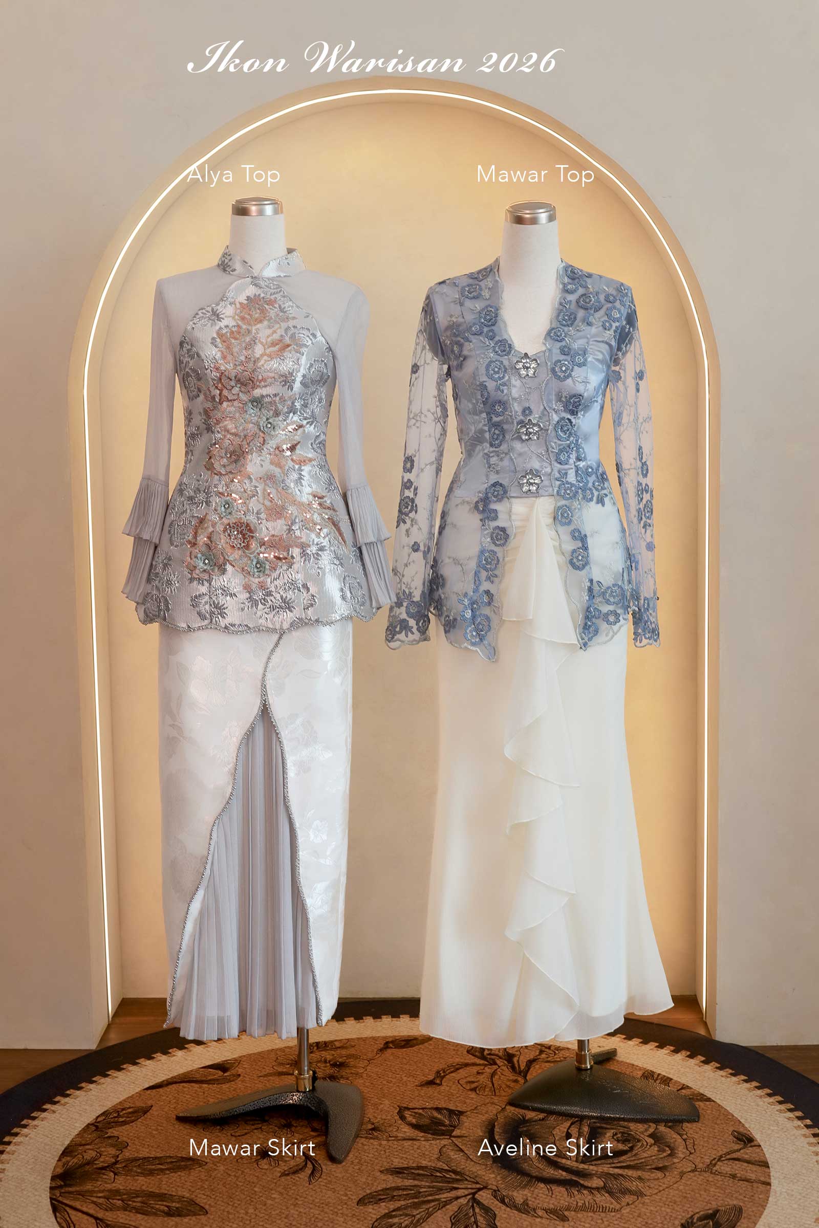 Mawar Kebaya Top (Blue)