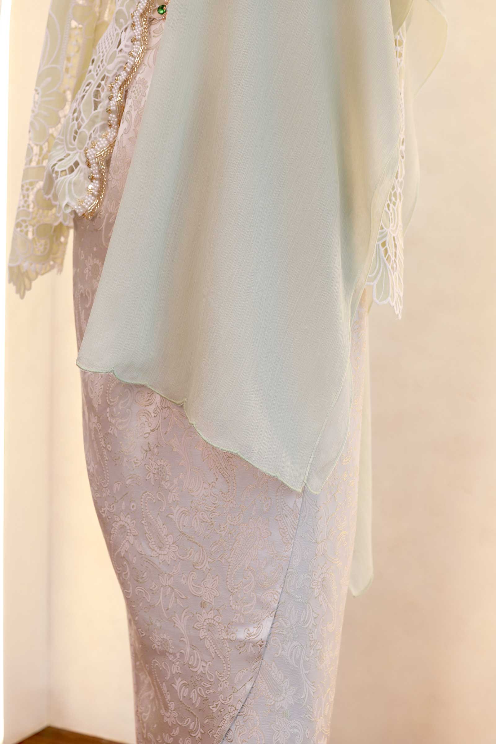 Enchanting Shawls with Brooch (Sage) (Non Returnable)