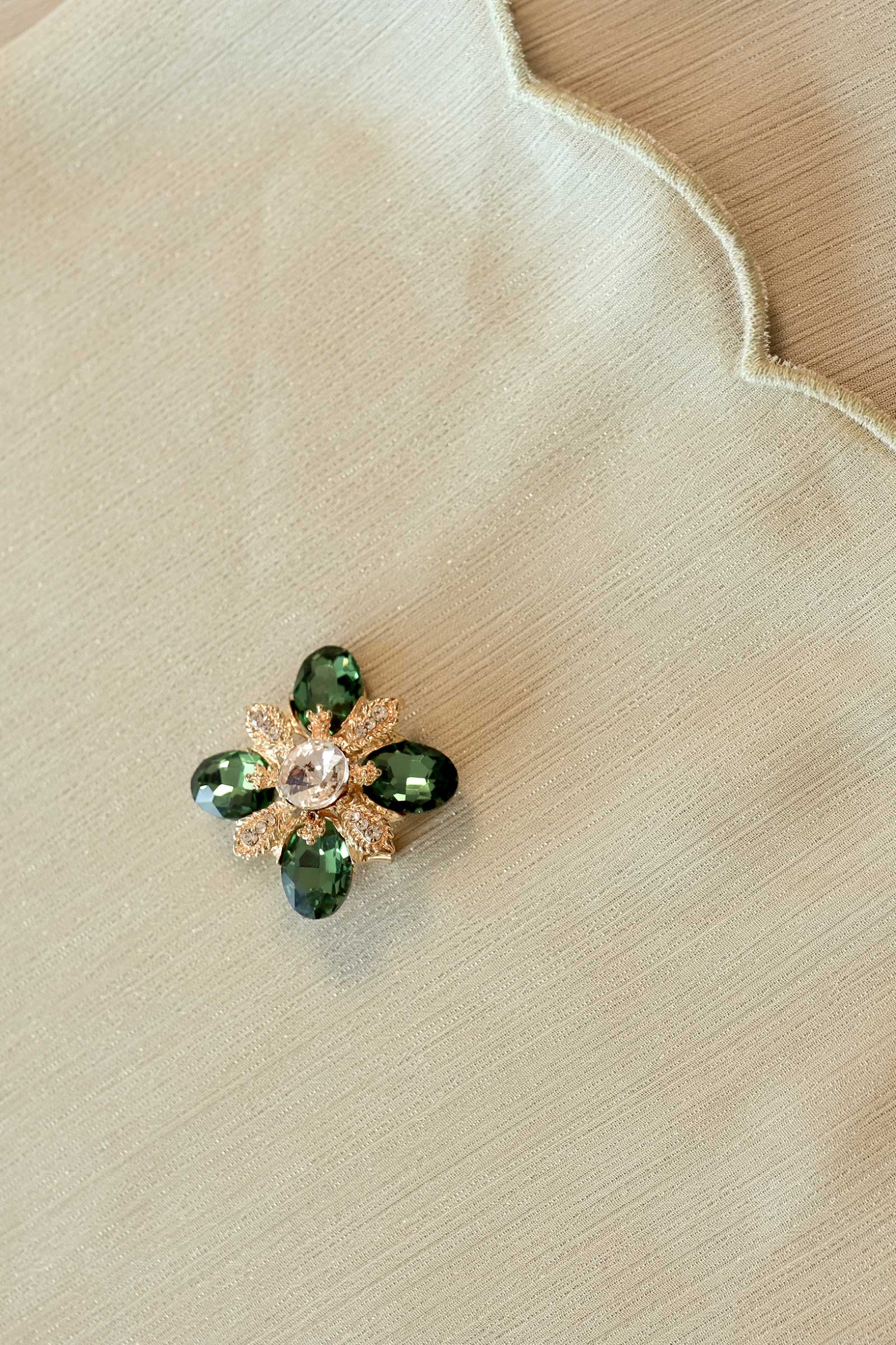 Enchanting Shawls with Brooch (Sage) (Non Returnable)