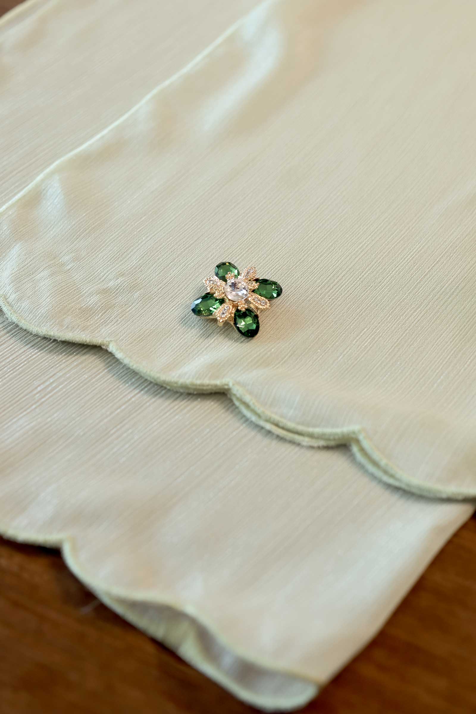 Enchanting Shawls with Brooch (Sage) (Non Returnable)