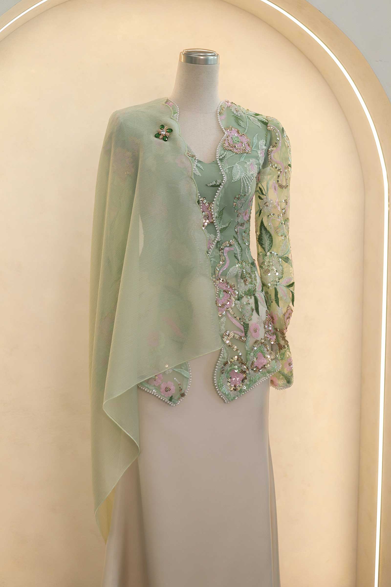 Emerelle Kebaya Top (Mint)