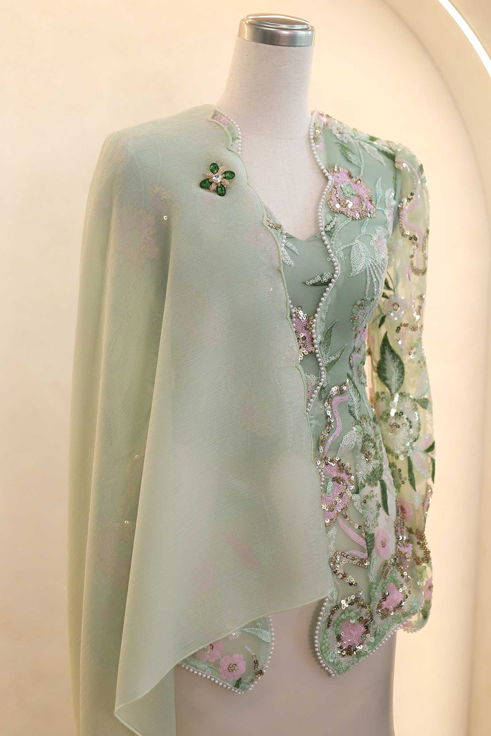 Emerelle Kebaya Top (Mint)