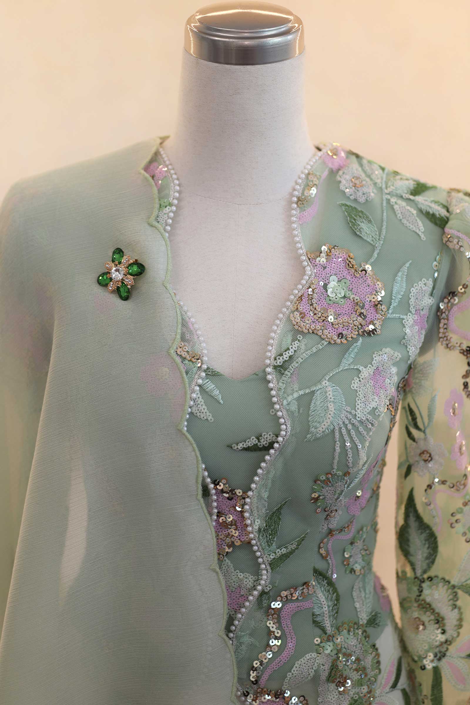 Emerelle Kebaya Top (Mint)