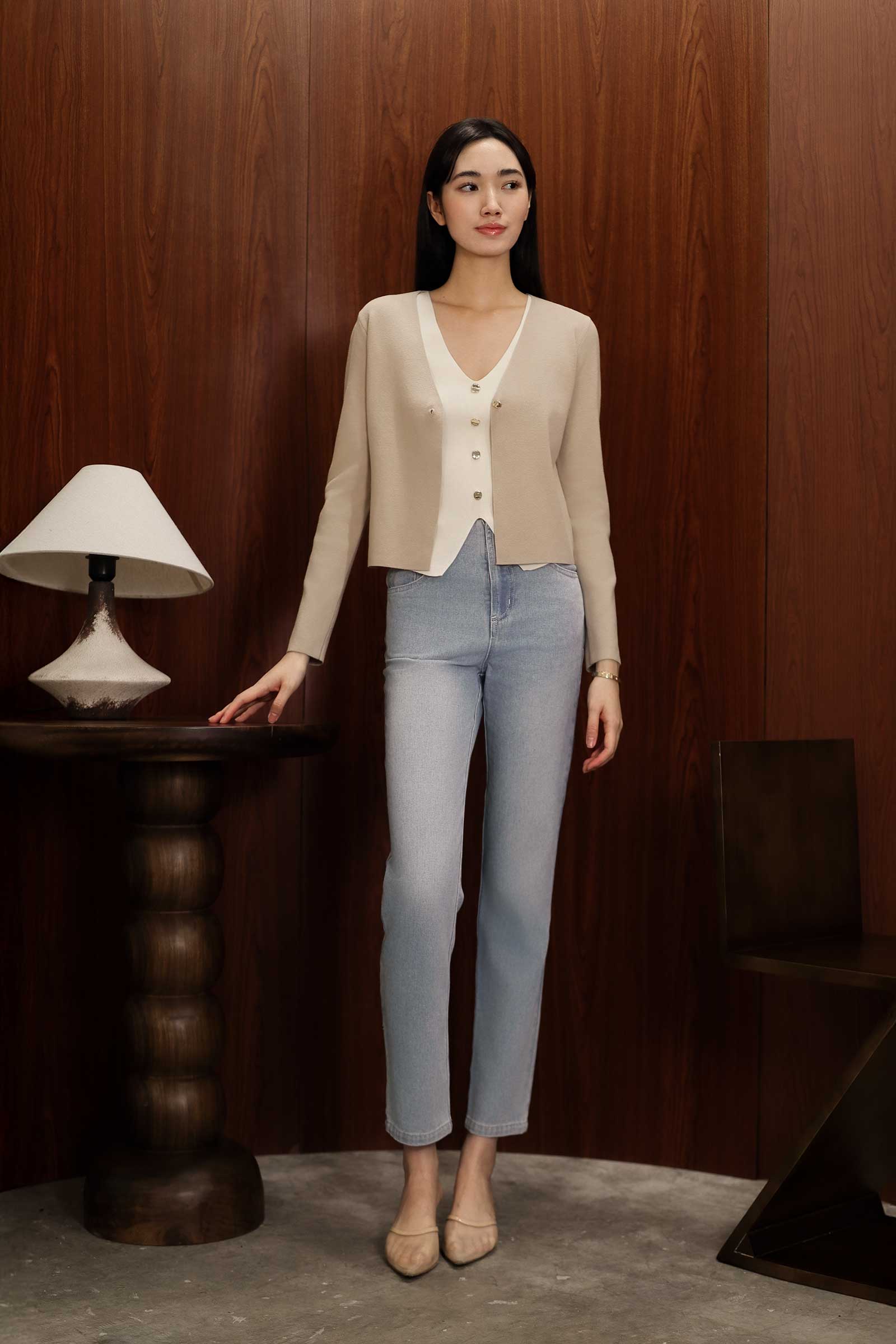 Dasiene Knit Cardigan (Khaki)