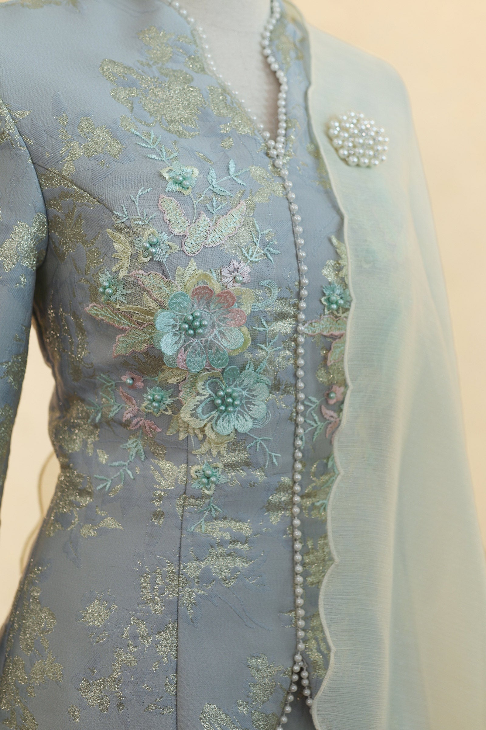 Rosabella Kebaya Set (Celadon Pearl)