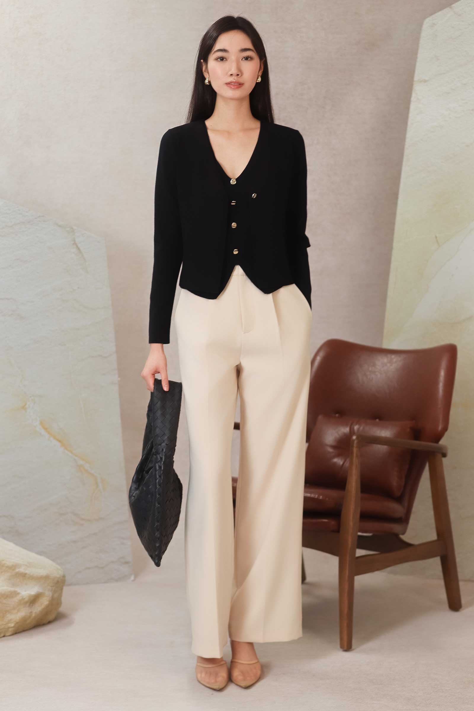 Poise Wide-Leg Trousers (Ivory)