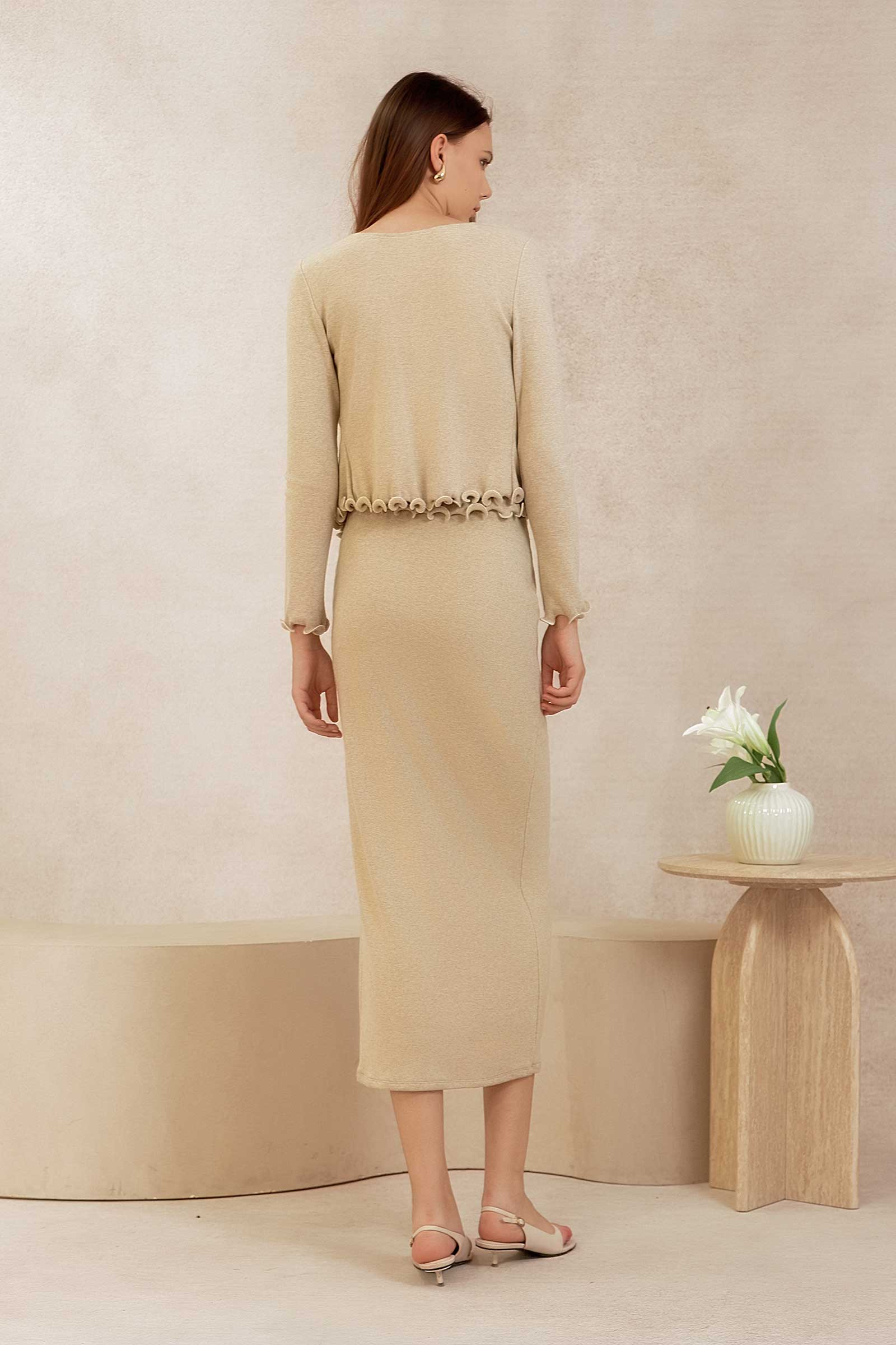 Drenielle Knit Top & Cardi Set (Sage)