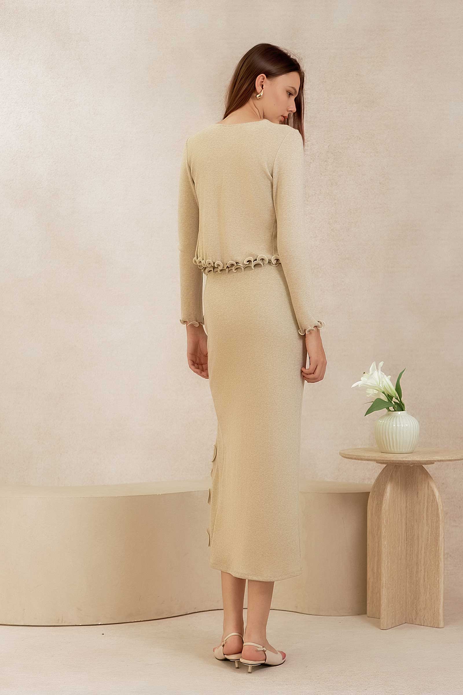 Drenielle Knit Top & Cardi Set (Sage)