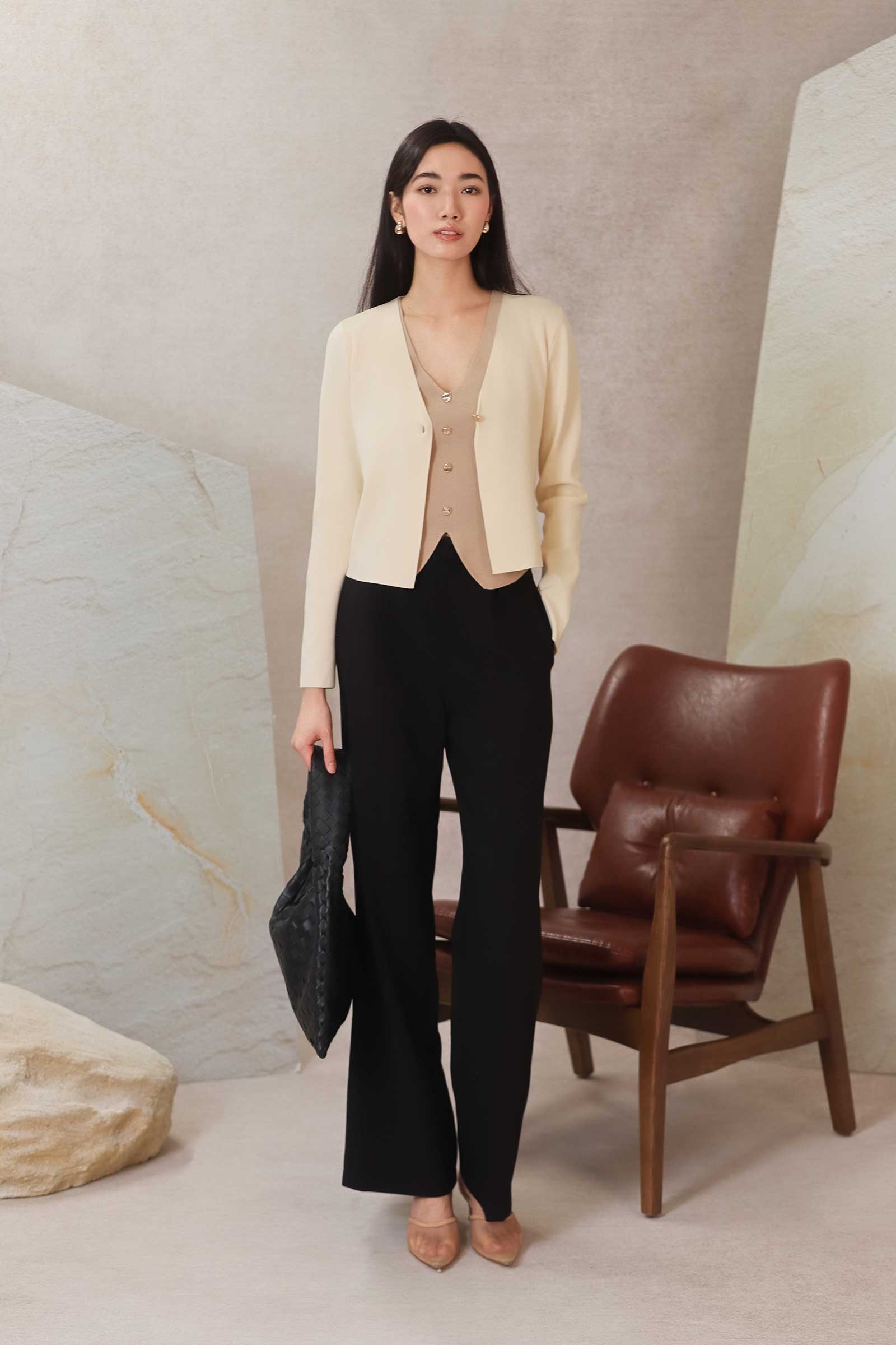 Dasiene Knit Cardigan (Cream)