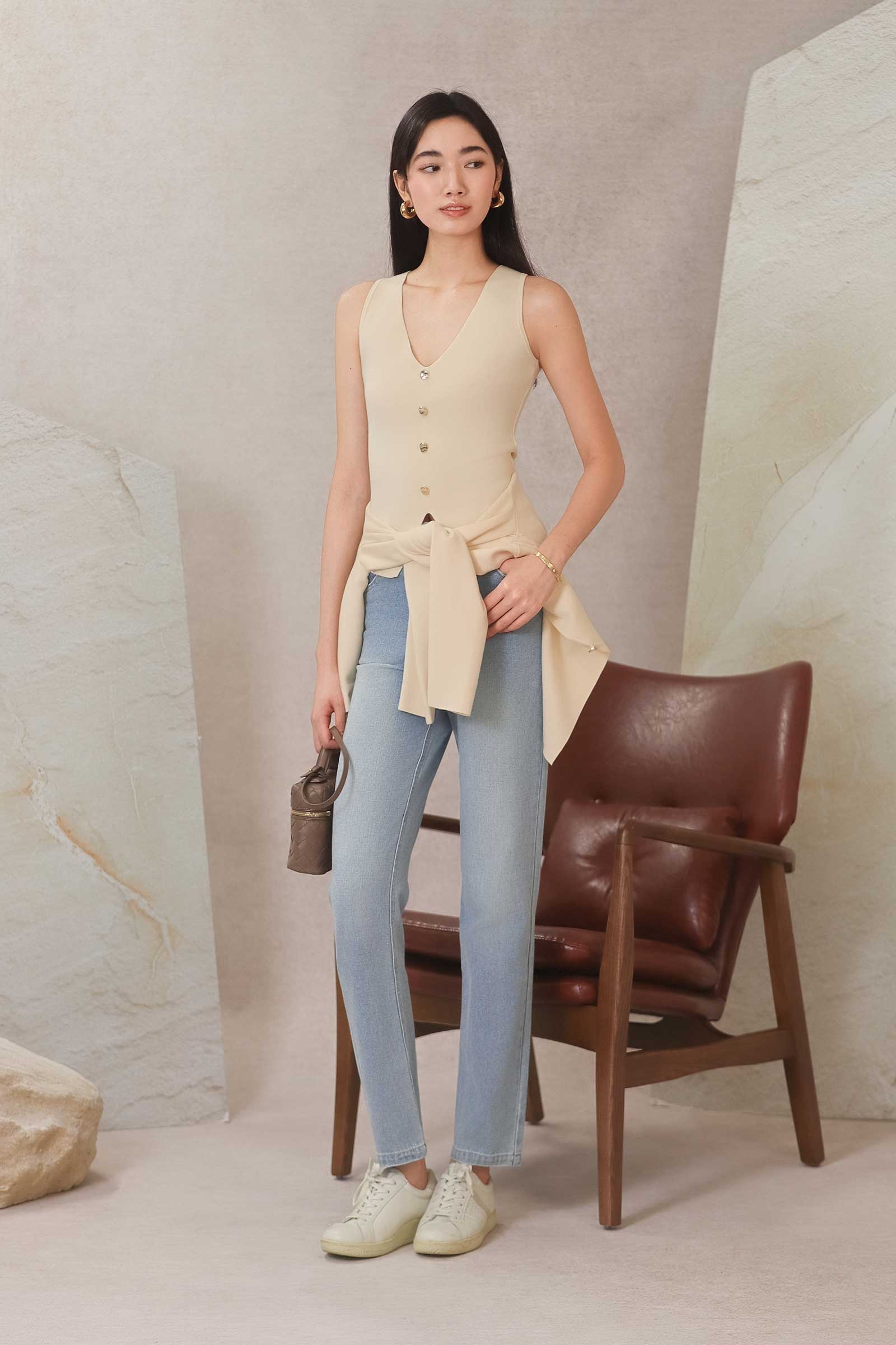 Dasiene Knit Cardigan (Khaki)