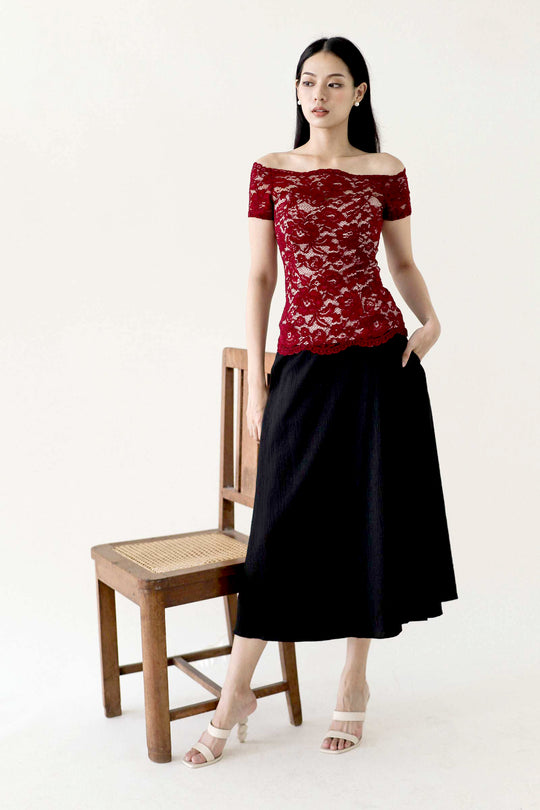Dashlyrl Lace Top (Maroon)
