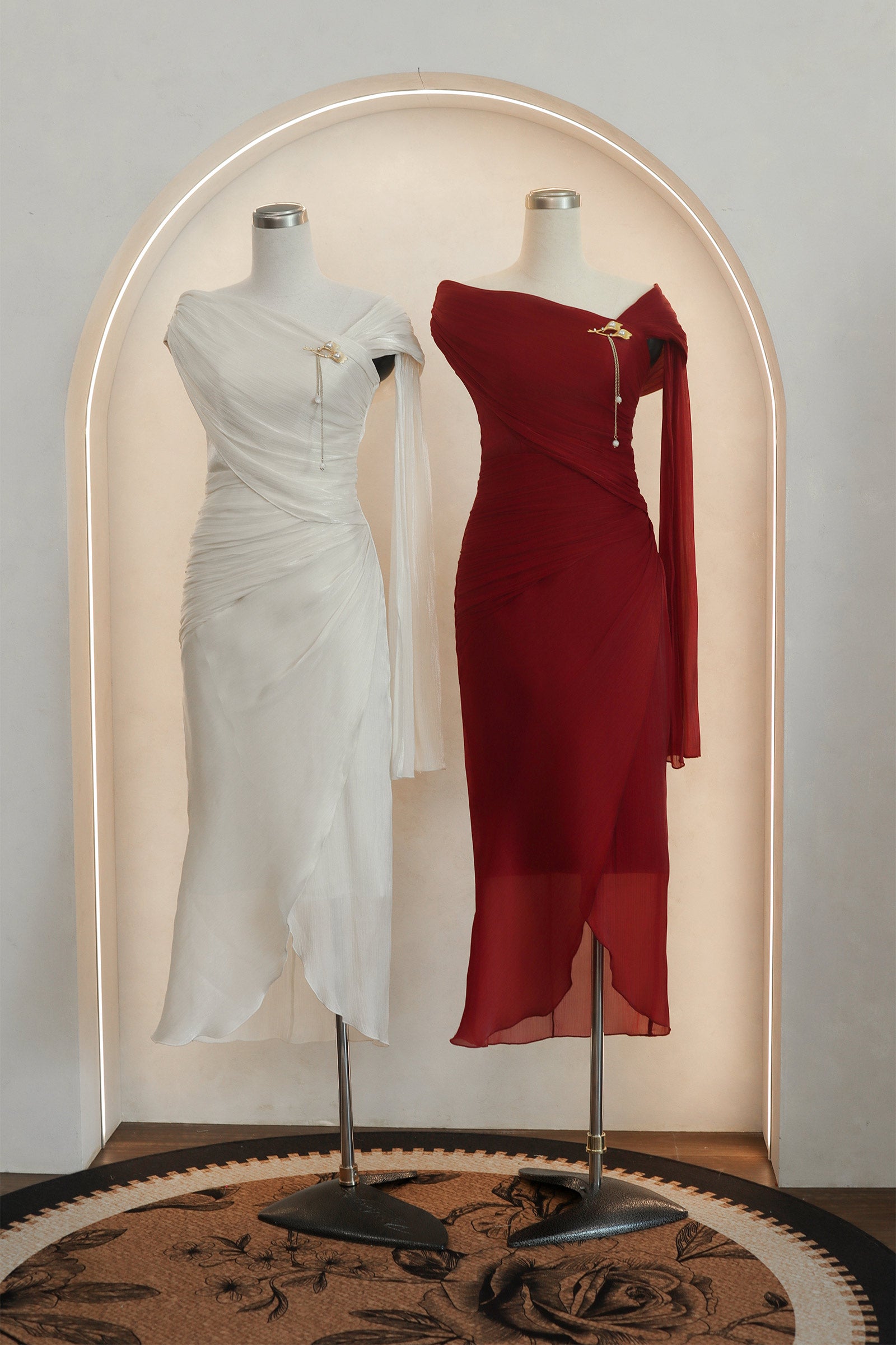 Sylvera Scarf Dress (Ruby Red)