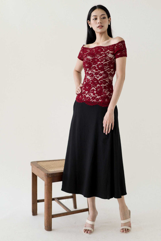 Dashlyrl Lace Top (Maroon)