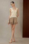 Liora Ruffle Shorts (Mocha)