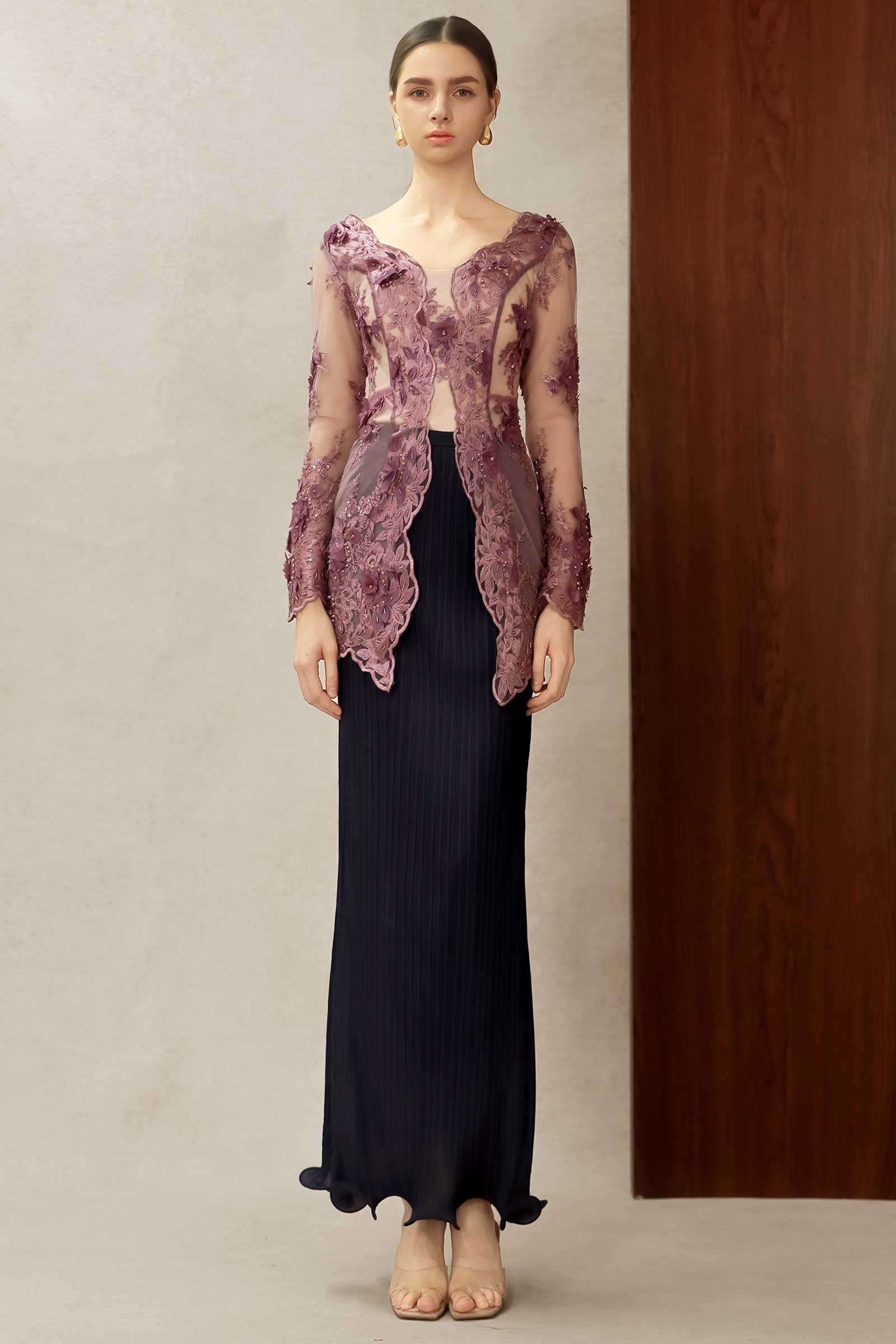 Aurielle Kebaya Top (Lilac)