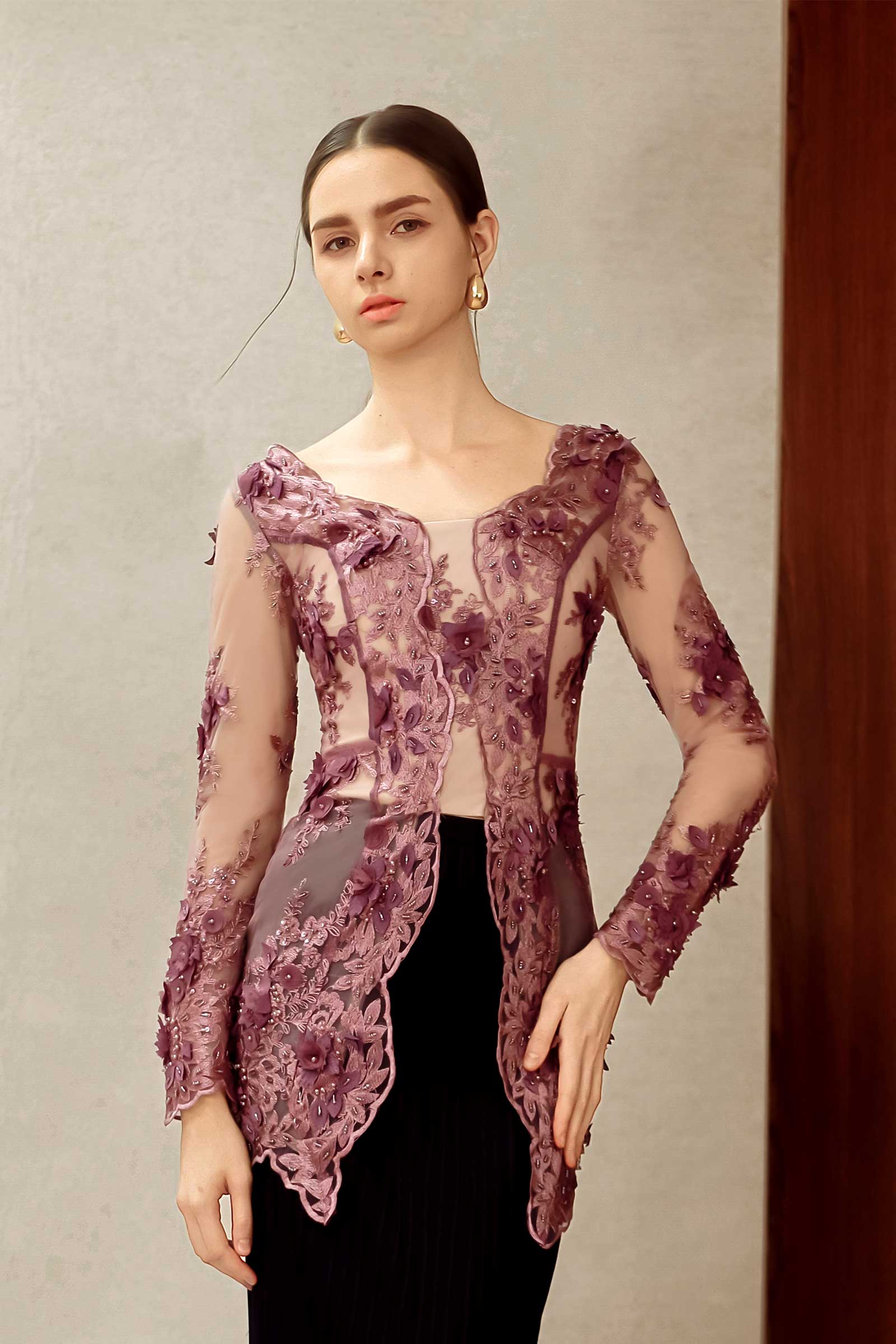 Aurielle Kebaya Top (Lilac)