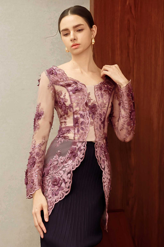 Aurielle Kebaya Top (Lilac)