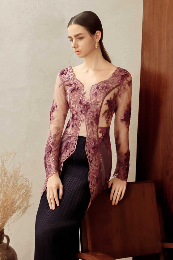 Aurielle Kebaya Top (Lilac)