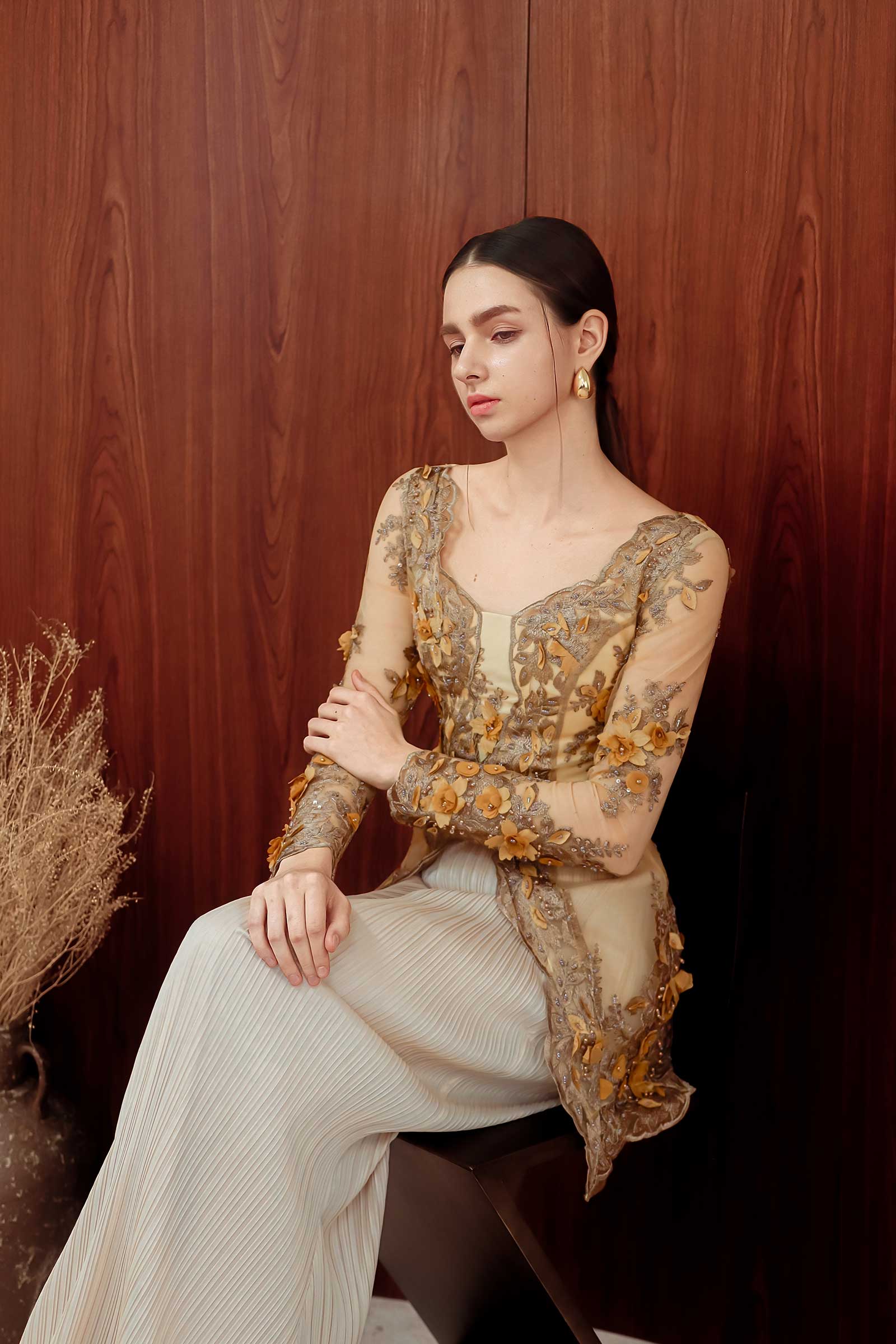 Aurielle Kebaya Top (Gold)