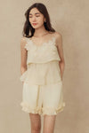 Liora Ruffle Shorts (Cream)